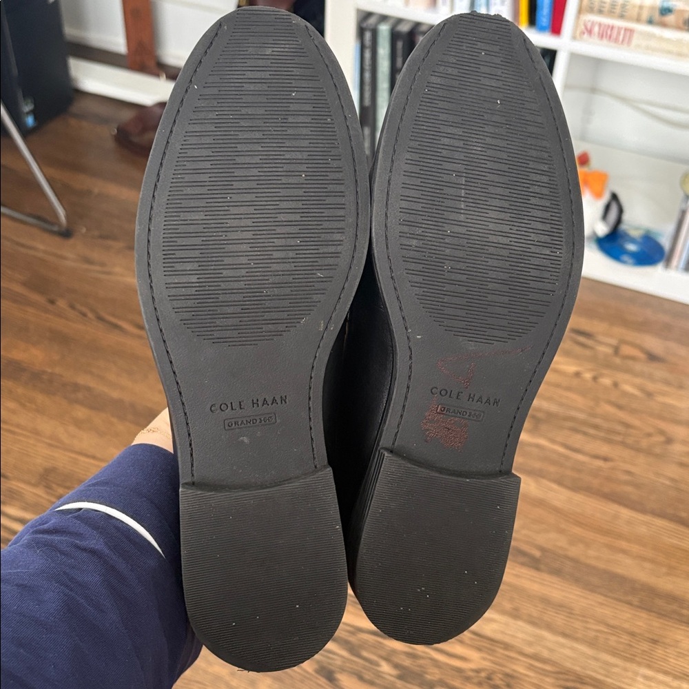 Cole Haan Women's Stassi Black Leather Penny Loafers - Picture 7 of 8